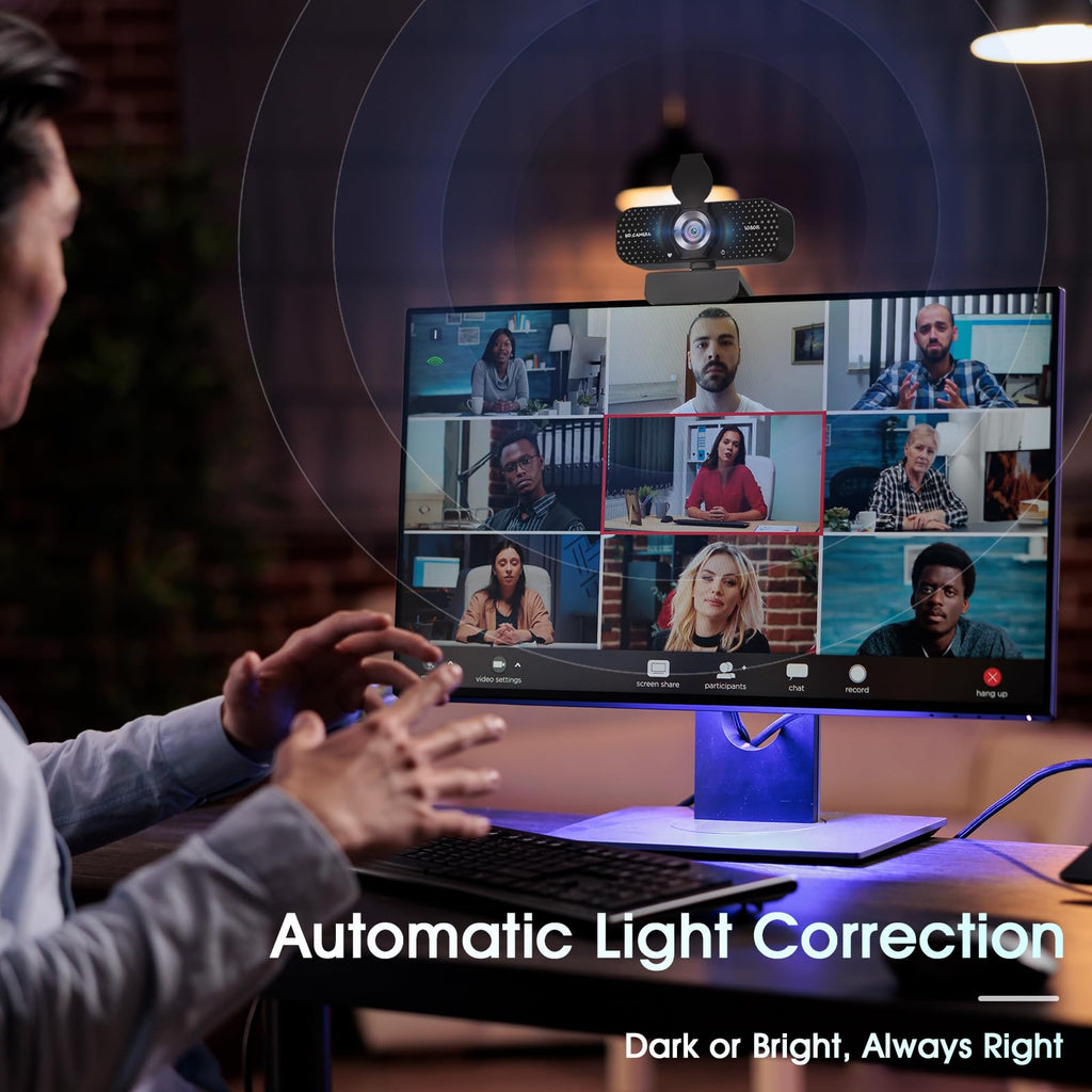 1080p Full HD Webcam with Noise-Canceling Mic & Privacy Cover
