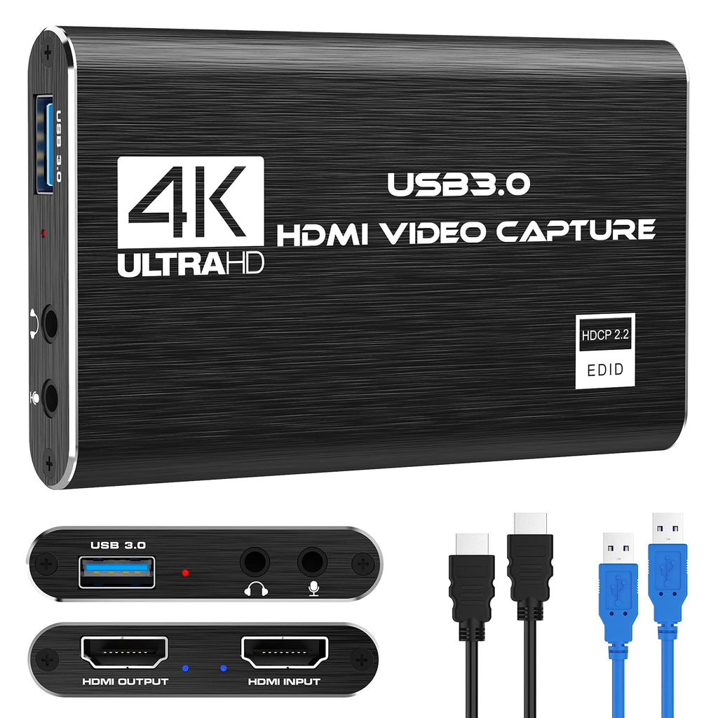 4K HDMI Video Capture Card for Streaming and Recording