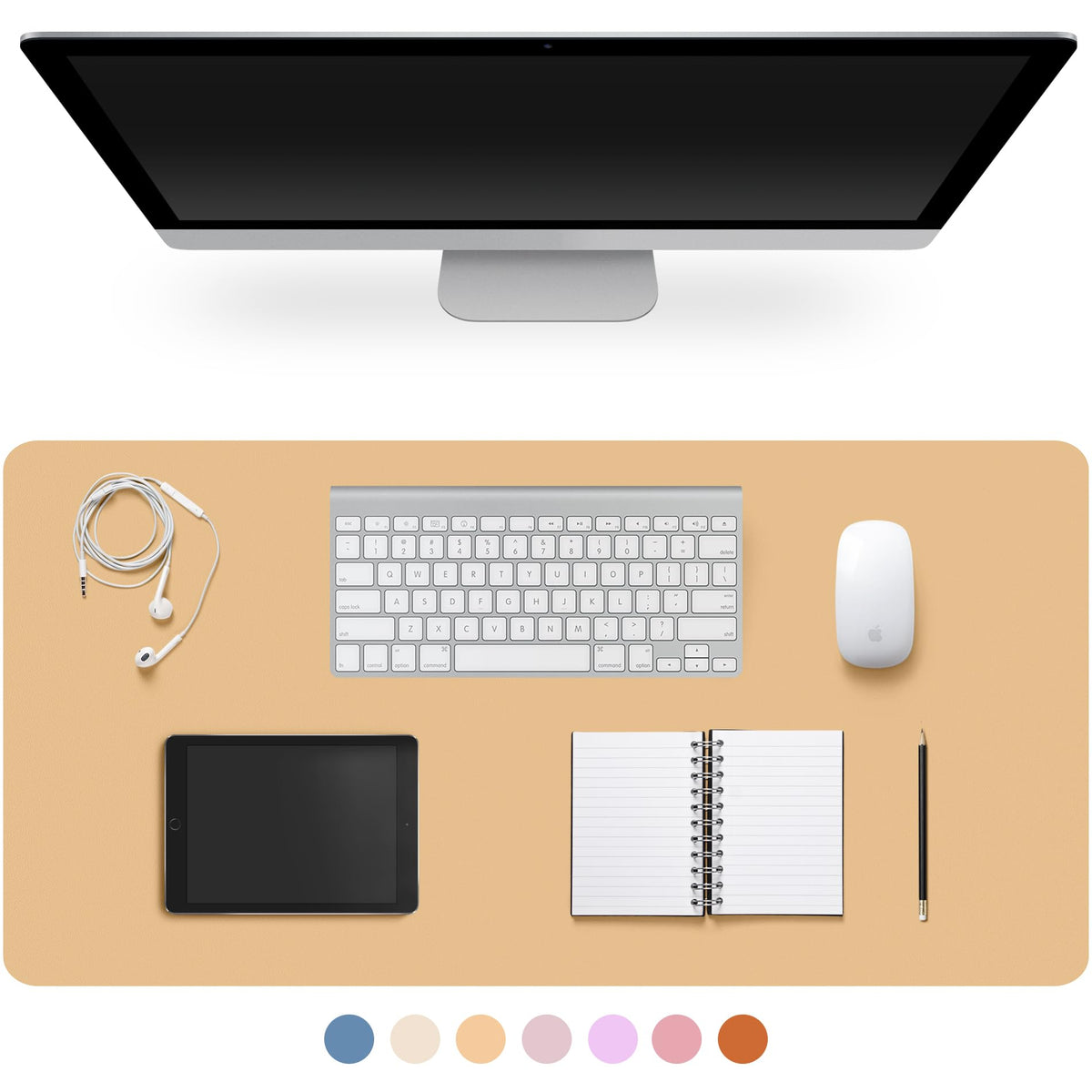 Leather Desk Pad Protector,Non-Slip Desk Pad,on-Slip PU Leather Large Mouse Pad,Easy Clean Desk Protecor Mat,Writing Pad for Office Work/Home/Decor