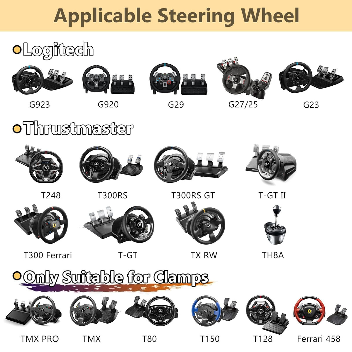Nejoney Racing Wheel Stand, Height Adjustable & Foldable Steering Wheal Stand Compatible with Logitech G25,G27,G29,G920 Gaming Cockpit