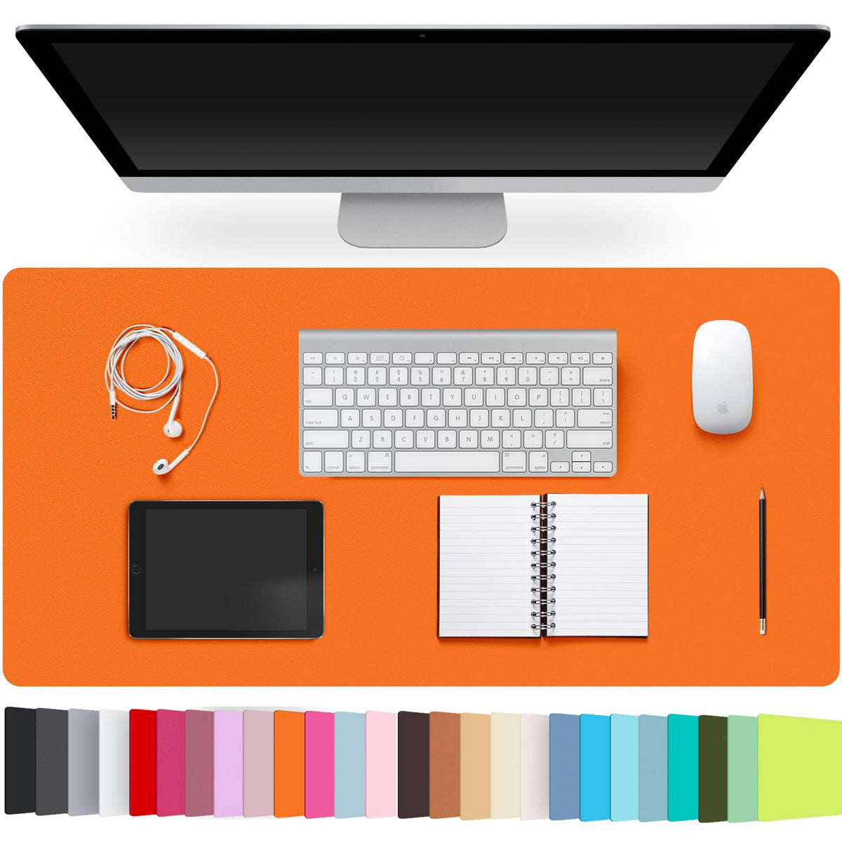 Leather Desk Pad Protector,Non-Slip Desk Pad,on-Slip PU Leather Large Mouse Pad,Easy Clean Desk Protecor Mat,Writing Pad for Office Work/Home/Decor