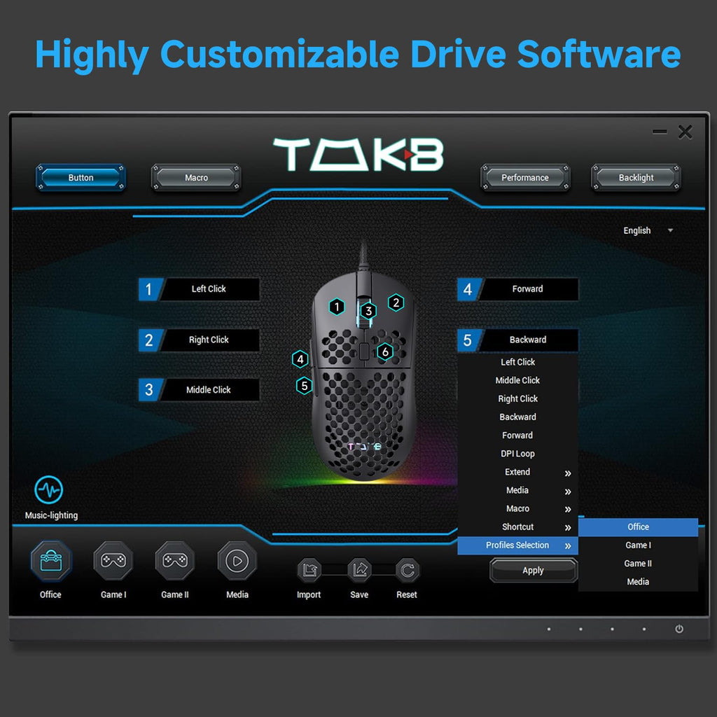 TMKB Falcon Honeycomb Gaming Mouse