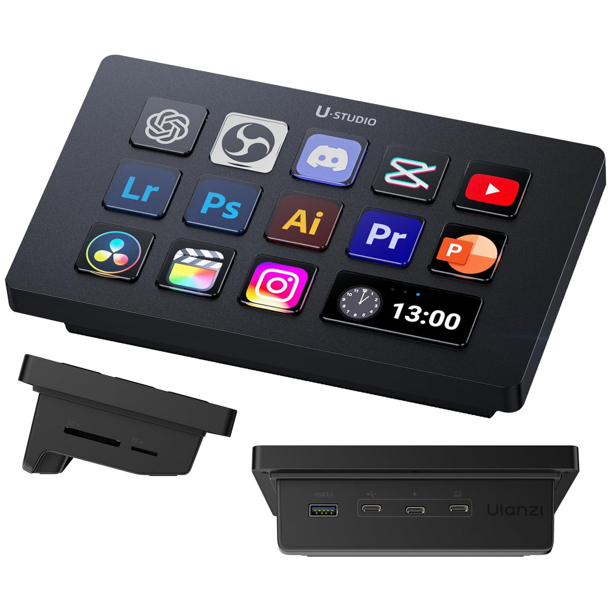 7-in-1 LCD Stream Controller with Customizable Macro Keys