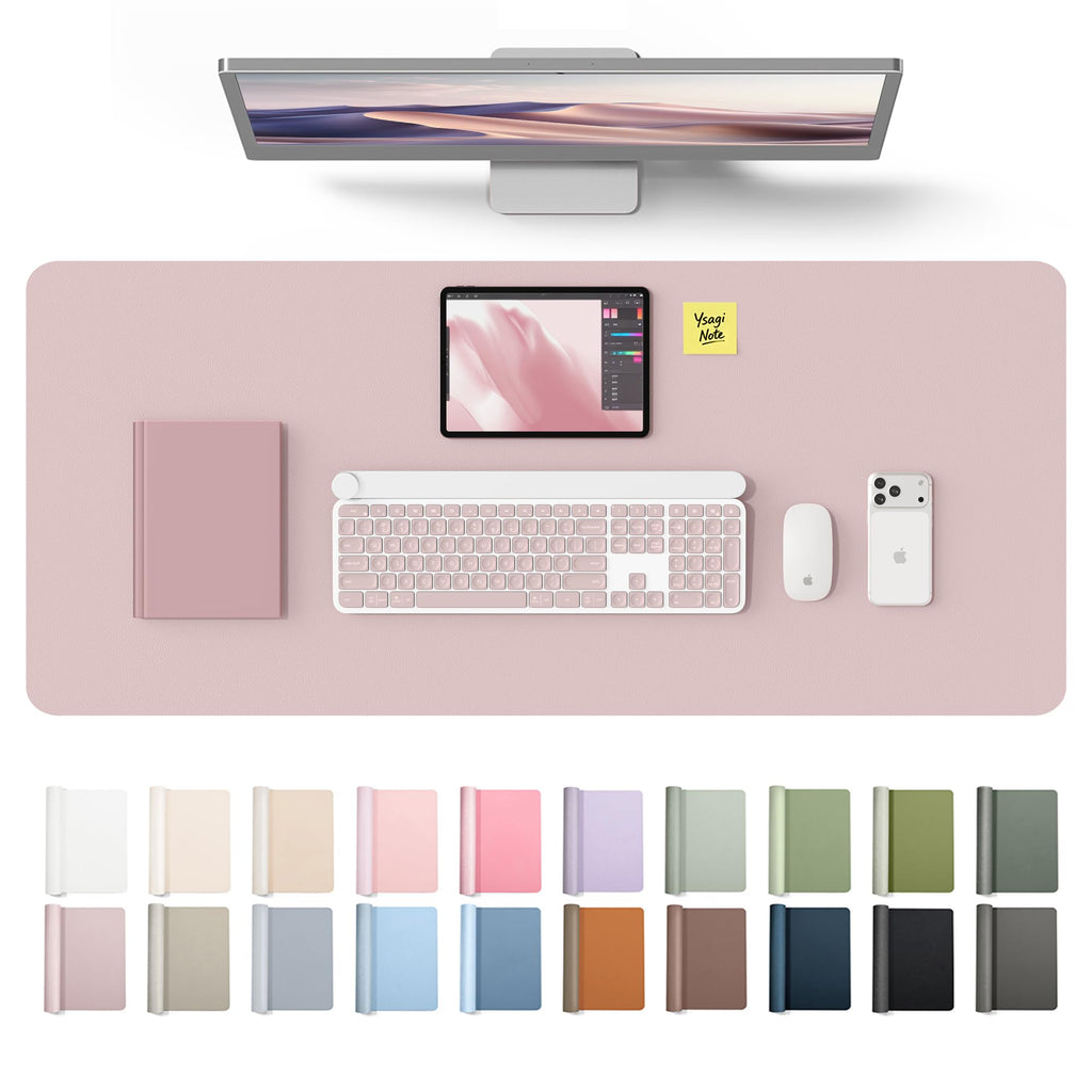 YSAGi Leather Desk Mat, Large Mouse Mat, Non-Slip Desk Pad Desk Protector Mat, Waterproof PU Leather Laptop Mat Table Mat Desk Writing Pad for Office and Home