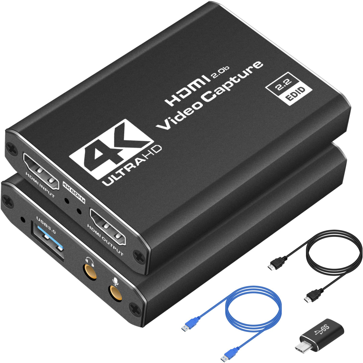 4K HDMI to USB 3.0 Video Capture Card with 1080p 60FPS