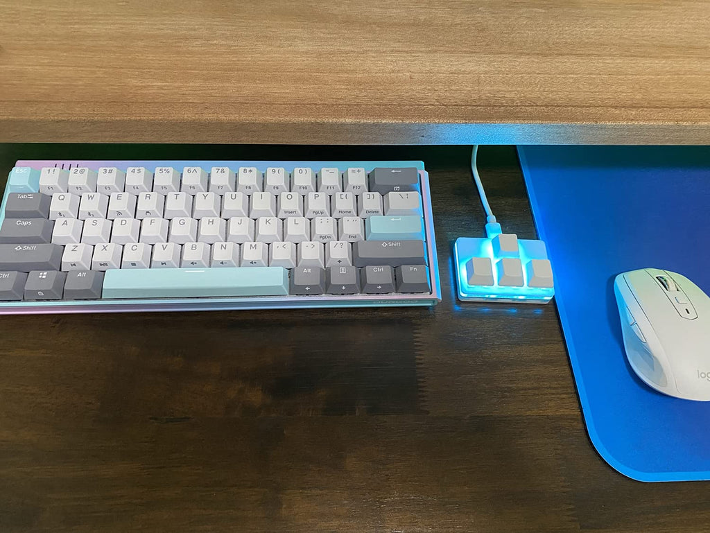QINIZX USB Mini 4-Key Keypad Mechanical Gaming Keyboard RGB Macro Pad