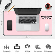 Large PU Leather Desk Pad with Non-Slip Easy-Clean Surface