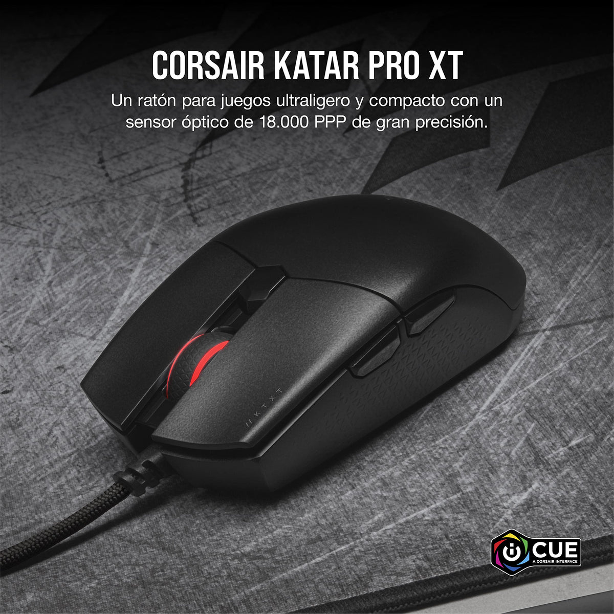 Corsair KATAR PRO XT Wired Ultra-Light FPS Gaming Mouse – 18,000 DPI – Symmetric Shape – Quickstrike Buttons – iCUE Compatible – PC, Mac, PS5, PS4, Xbox – Black