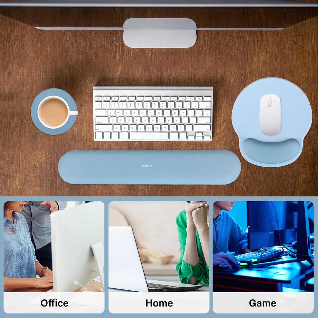 MOSISO Wrist Rest Support for Mouse Pad&Keyboard Set