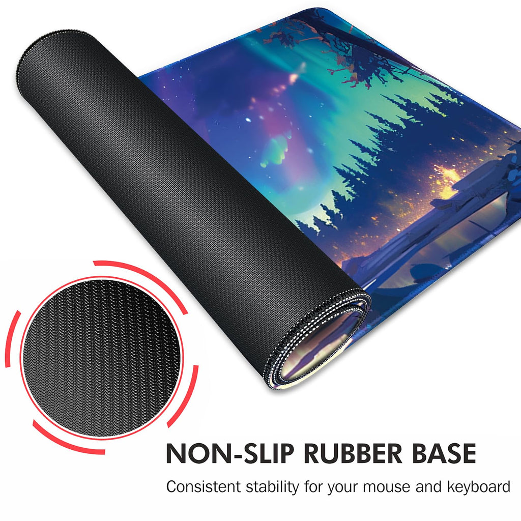 Galdas Gaming Mouse Pad XXL XL Large Long Extended Big Mousepad Non-Slip Rubber Keyboard Mouse Pad with Stitched Edges for Laptop Home Office (31.5x11.8x0.08 Inch) …