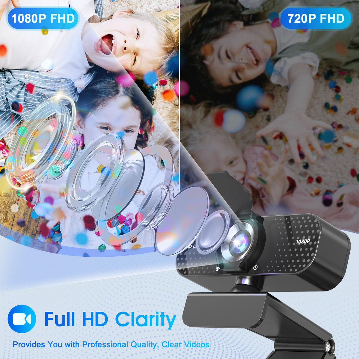 1080p Full HD Webcam with Noise-Canceling Mic & Privacy Cover