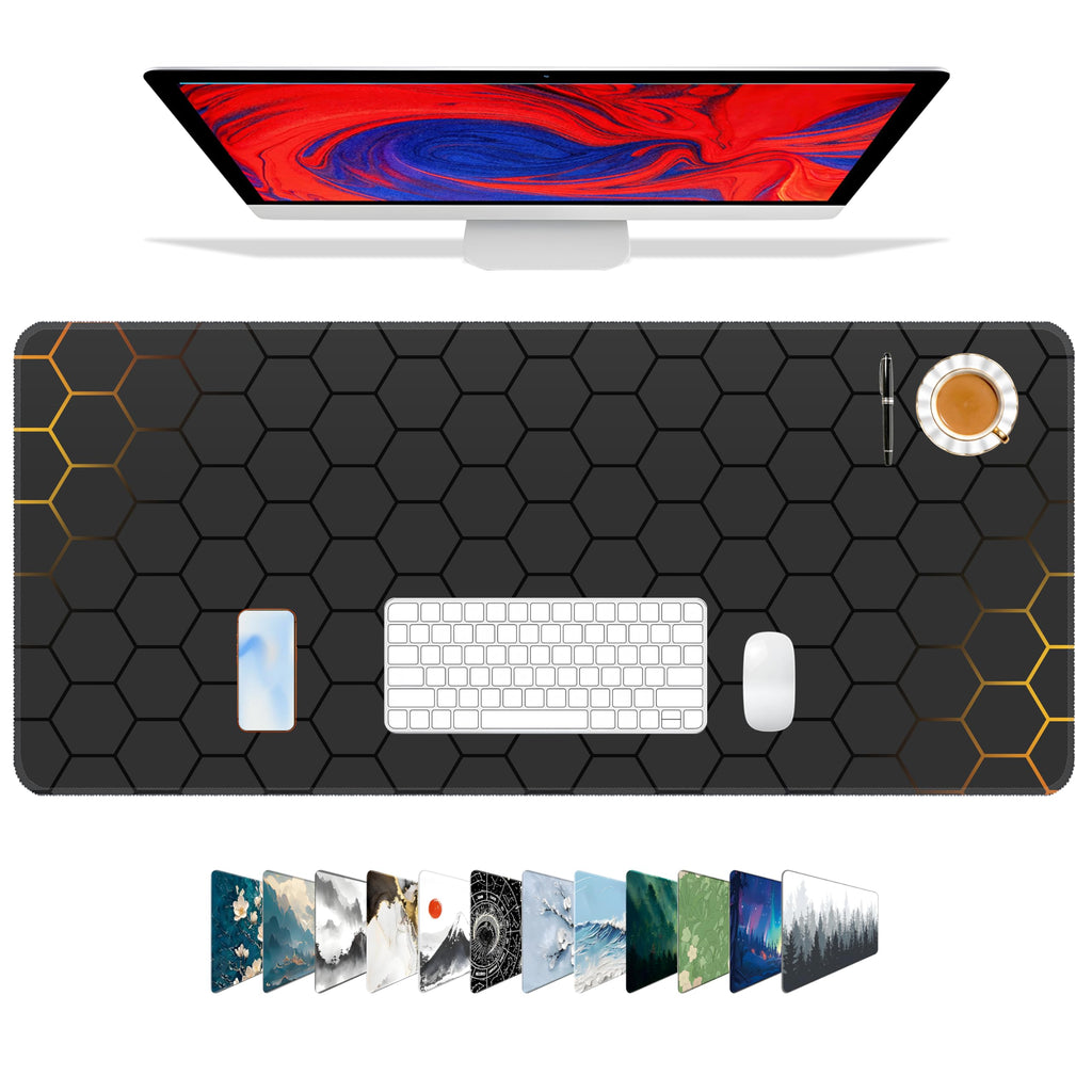 Galdas Gaming Mouse Pad XXL XL Large Long Extended Big Mousepad Non-Slip Rubber Keyboard Mouse Pad with Stitched Edges for Laptop Home Office (31.5x11.8x0.08 Inch) …