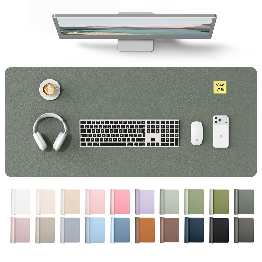 YSAGi Leather Desk Mat, Large Mouse Mat, Non-Slip Desk Pad Desk Protector Mat, Waterproof PU Leather Laptop Mat Table Mat Desk Writing Pad for Office and Home