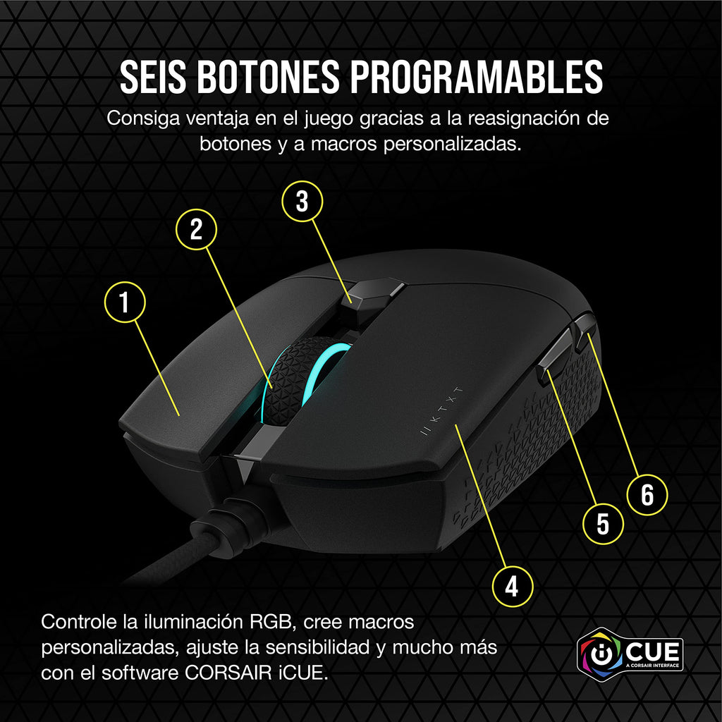 Corsair KATAR PRO XT Wired Ultra-Light FPS Gaming Mouse – 18,000 DPI – Symmetric Shape – Quickstrike Buttons – iCUE Compatible – PC, Mac, PS5, PS4, Xbox – Black