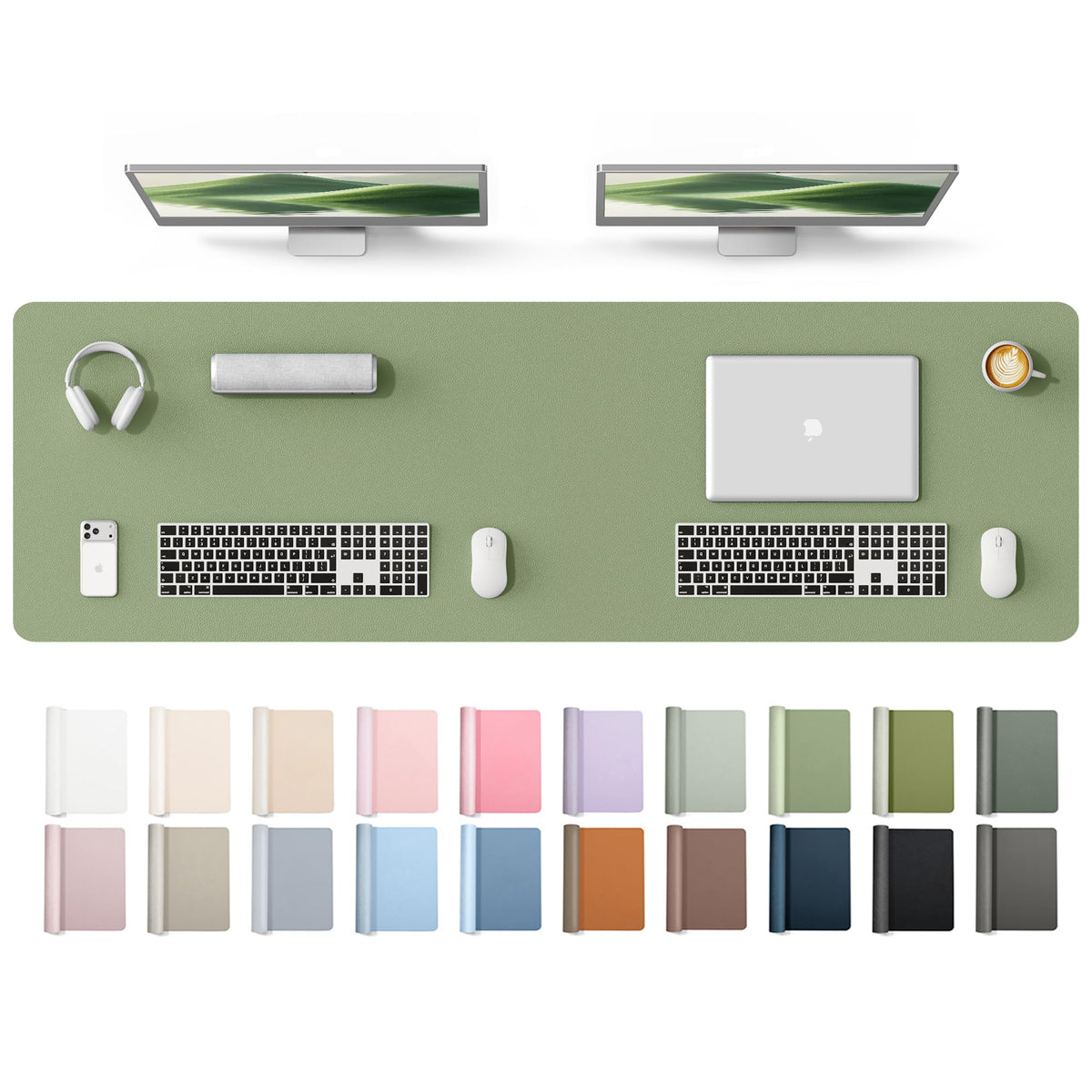 YSAGi Leather Desk Mat, Large Mouse Mat, Non-Slip Desk Pad Desk Protector Mat, Waterproof PU Leather Laptop Mat Table Mat Desk Writing Pad for Office and Home
