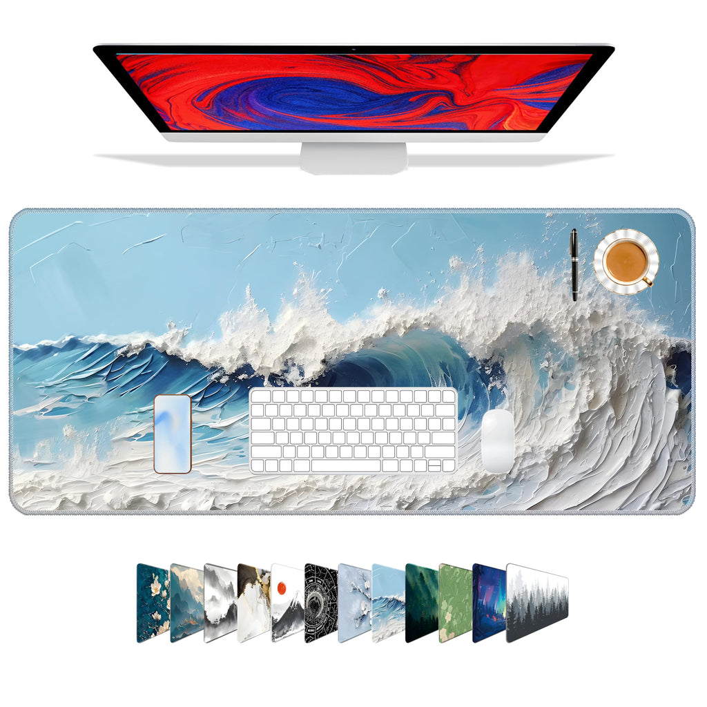 Galdas Gaming Mouse Pad XXL XL Large Long Extended Big Mousepad Non-Slip Rubber Keyboard Mouse Pad with Stitched Edges for Laptop Home Office (31.5x11.8x0.08 Inch) …