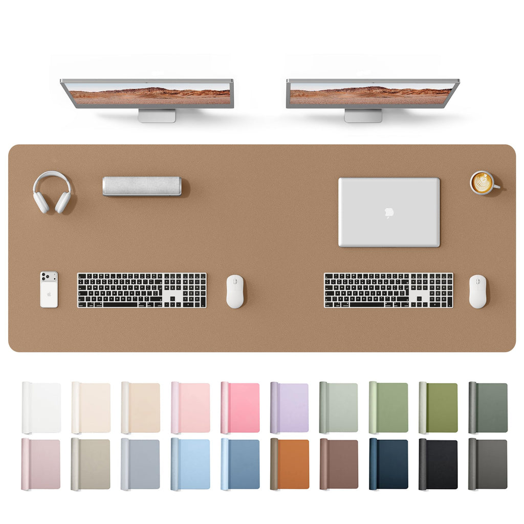 YSAGi Leather Desk Mat, Large Mouse Mat, Non-Slip Desk Pad Desk Protector Mat, Waterproof PU Leather Laptop Mat Table Mat Desk Writing Pad for Office and Home