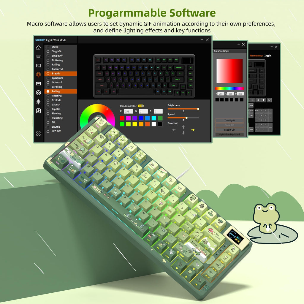 Womier SK80 75% Keyboard with Color Multimedia Display Mechanical Gaming Keyboard, Wired Hot Swappable Gasket Mount RGB Custom Key Board, Pre-lubed Stabilizer for Mac/Win