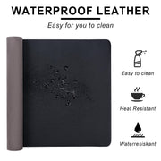Large PU Leather Desk Pad with Non-Slip Easy-Clean Surface