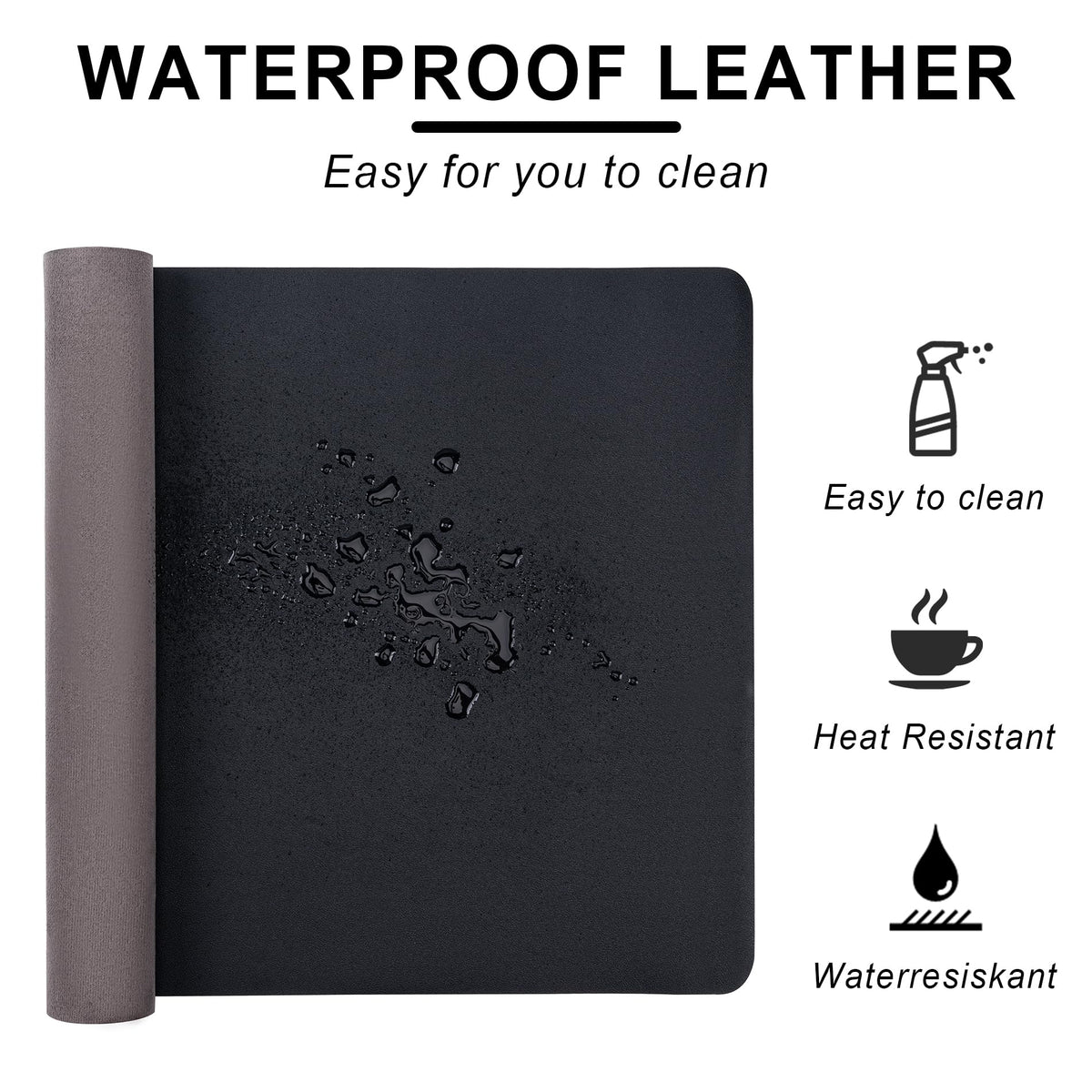 Leather Desk Pad Protector,Non-Slip Desk Pad,on-Slip PU Leather Large Mouse Pad,Easy Clean Desk Protecor Mat,Writing Pad for Office Work/Home/Decor