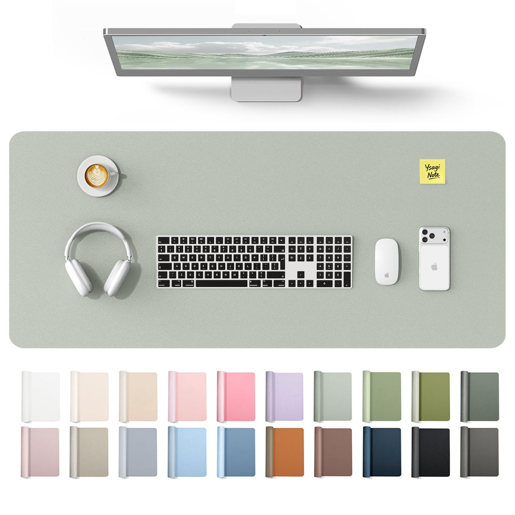 YSAGi Leather Desk Mat, Large Mouse Mat, Non-Slip Desk Pad Desk Protector Mat, Waterproof PU Leather Laptop Mat Table Mat Desk Writing Pad for Office and Home