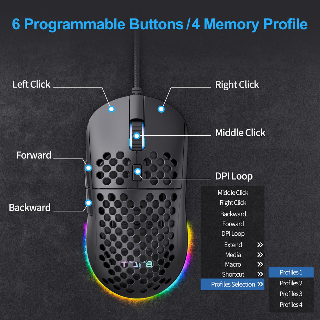 TMKB Falcon Honeycomb Gaming Mouse