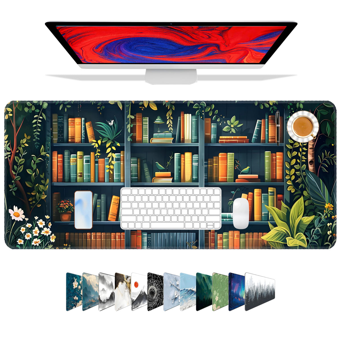 Galdas Gaming Mouse Pad XXL XL Large Long Extended Big Mousepad Non-Slip Rubber Keyboard Mouse Pad with Stitched Edges for Laptop Home Office (31.5x11.8x0.08 Inch) …