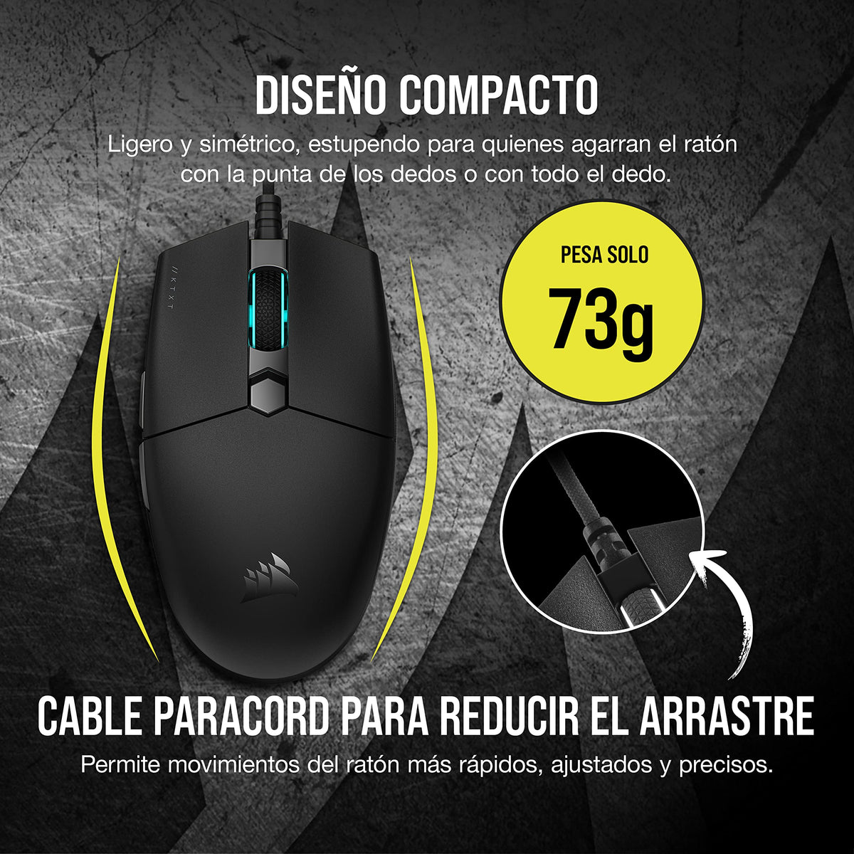 Corsair KATAR PRO XT Wired Ultra-Light FPS Gaming Mouse – 18,000 DPI – Symmetric Shape – Quickstrike Buttons – iCUE Compatible – PC, Mac, PS5, PS4, Xbox – Black